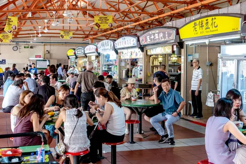 Singapore hawker centre food stalls